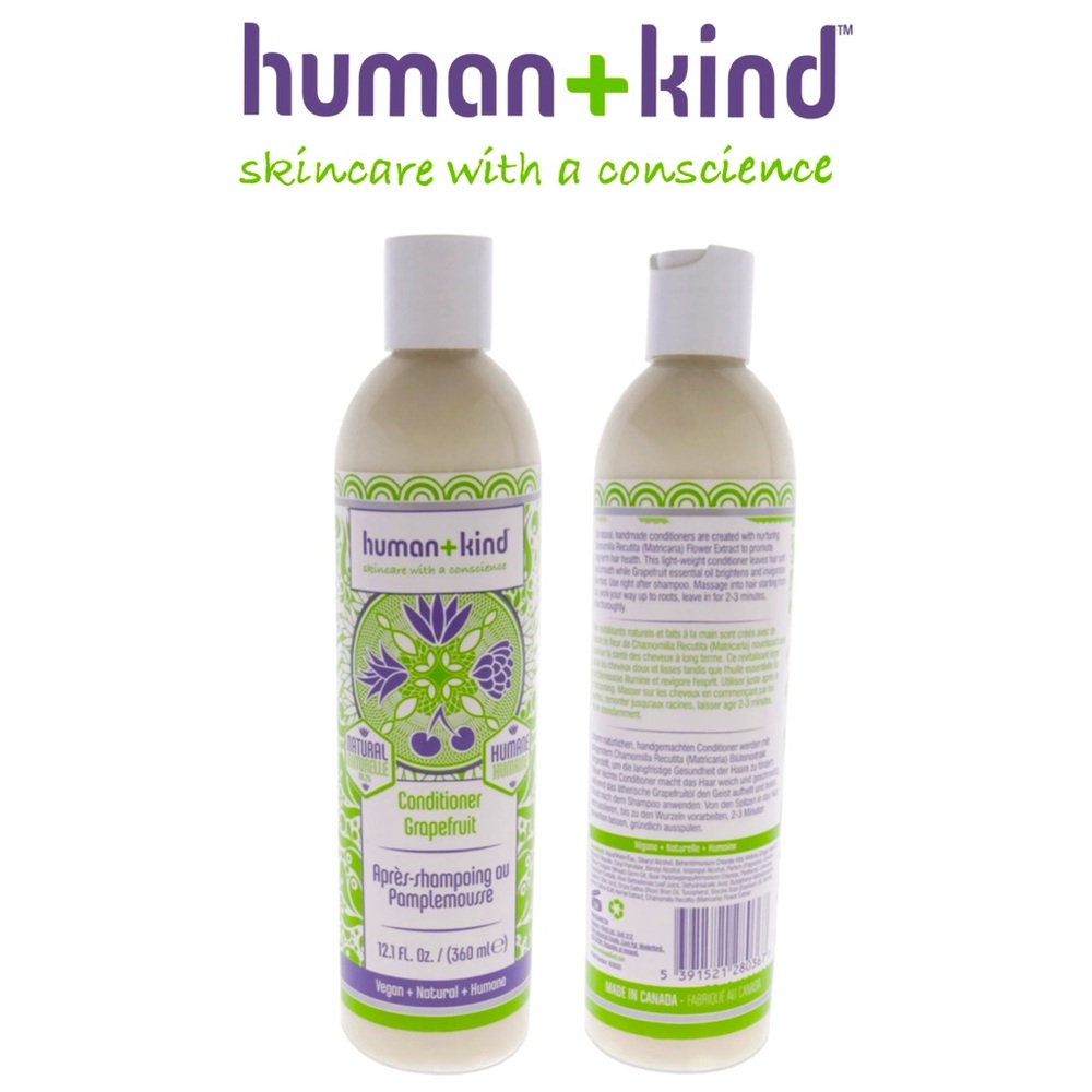 Human+Kind Conditioner, Moisturizing Hair Conditioner, Grapefruit, 12.1 oz